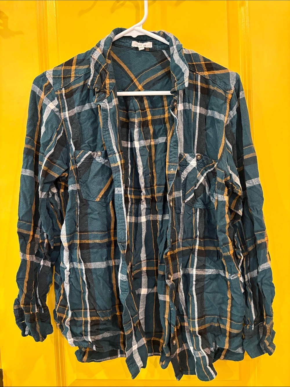 Maurices Women’s forrest green plaid  Button-Up Shirt - Casual Flannel Top